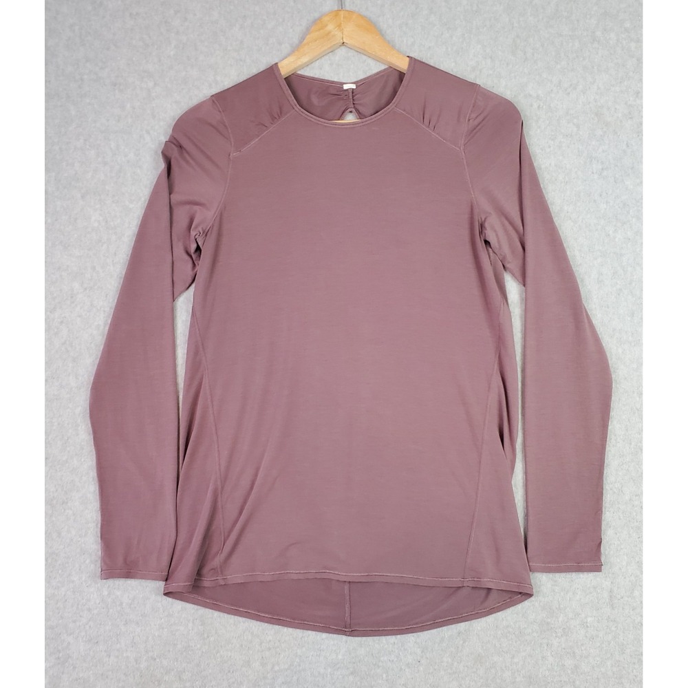 Lululemon‎ Timeless Twist Shirt Women's 6/8 Long Sleeve Open Back Pullover Mauve